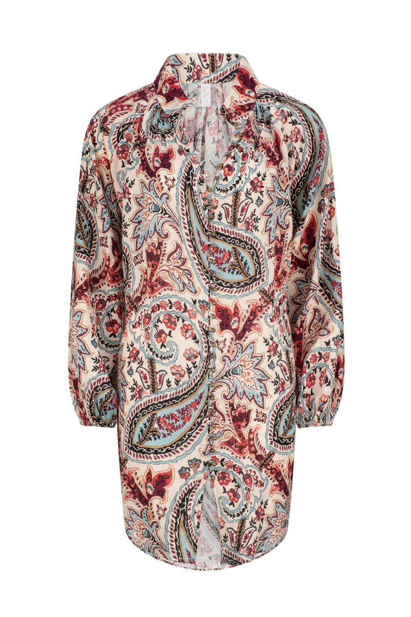 Charlie opulent 2024 paisley shirt dress