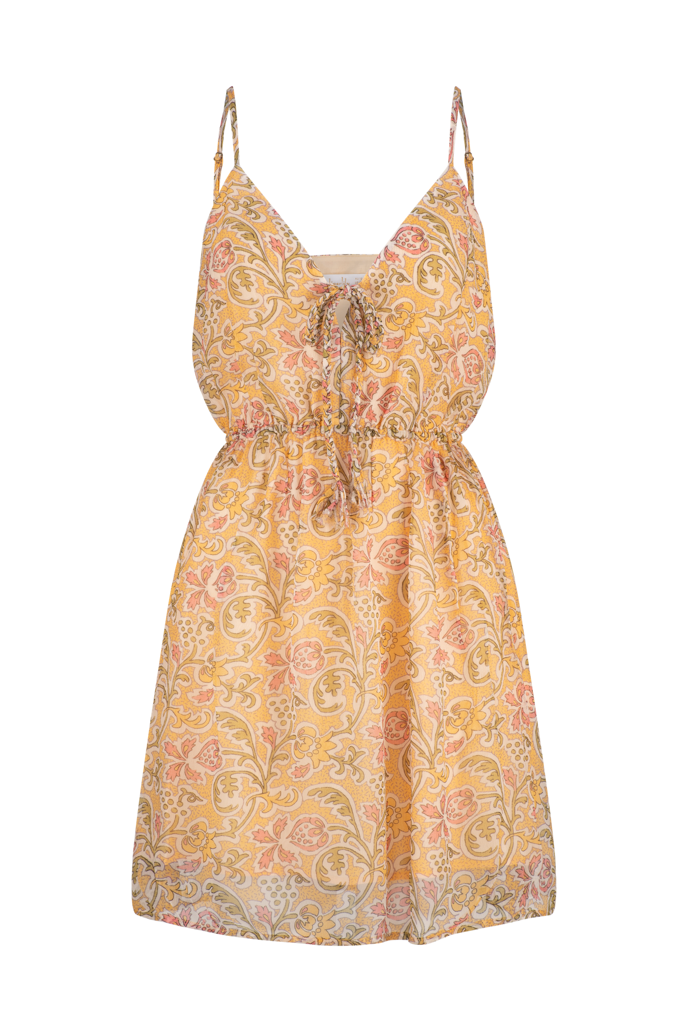 Genevieve Audrey Mini Dress - Lemon Blossom