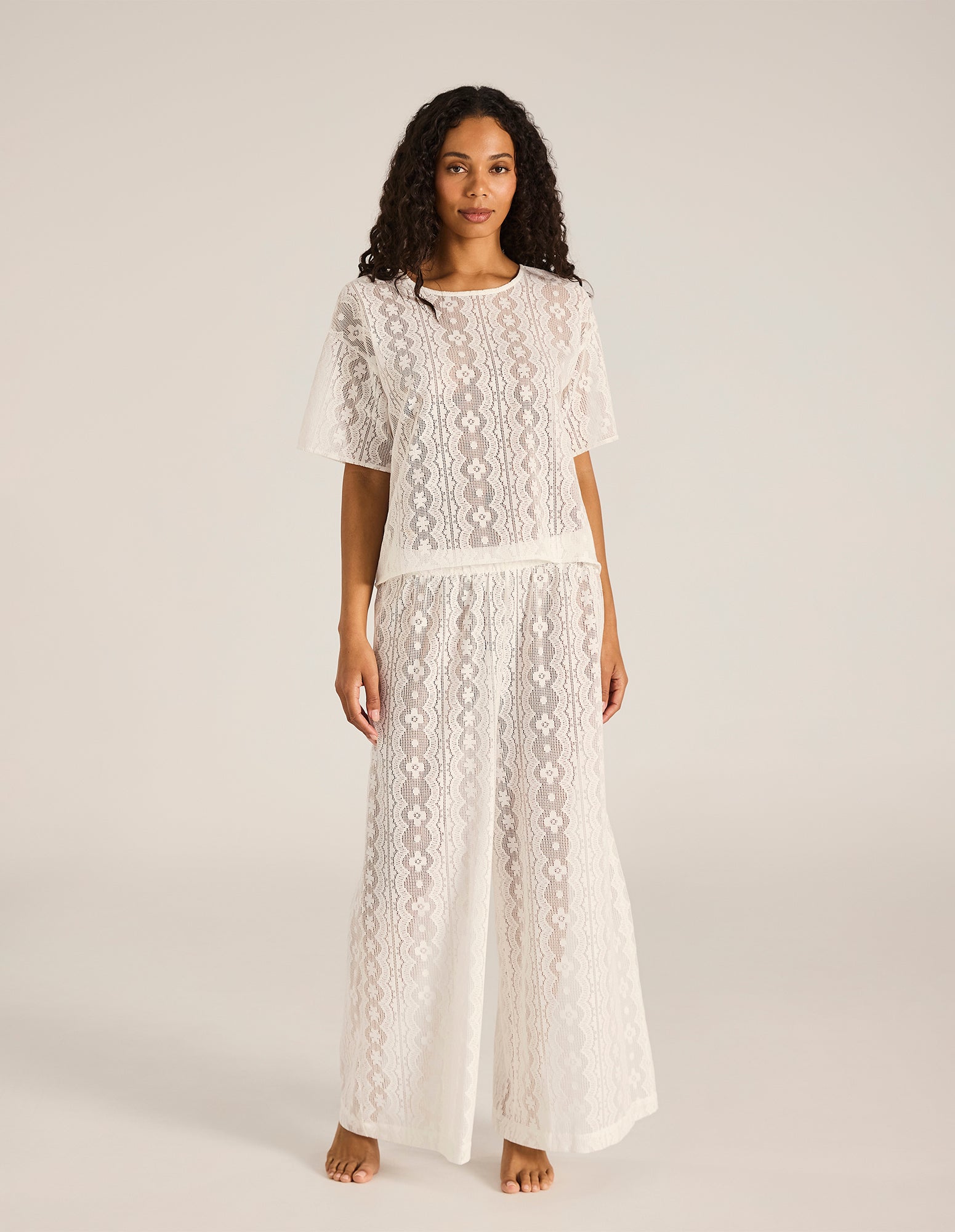 Cream Leonora Lace Tee