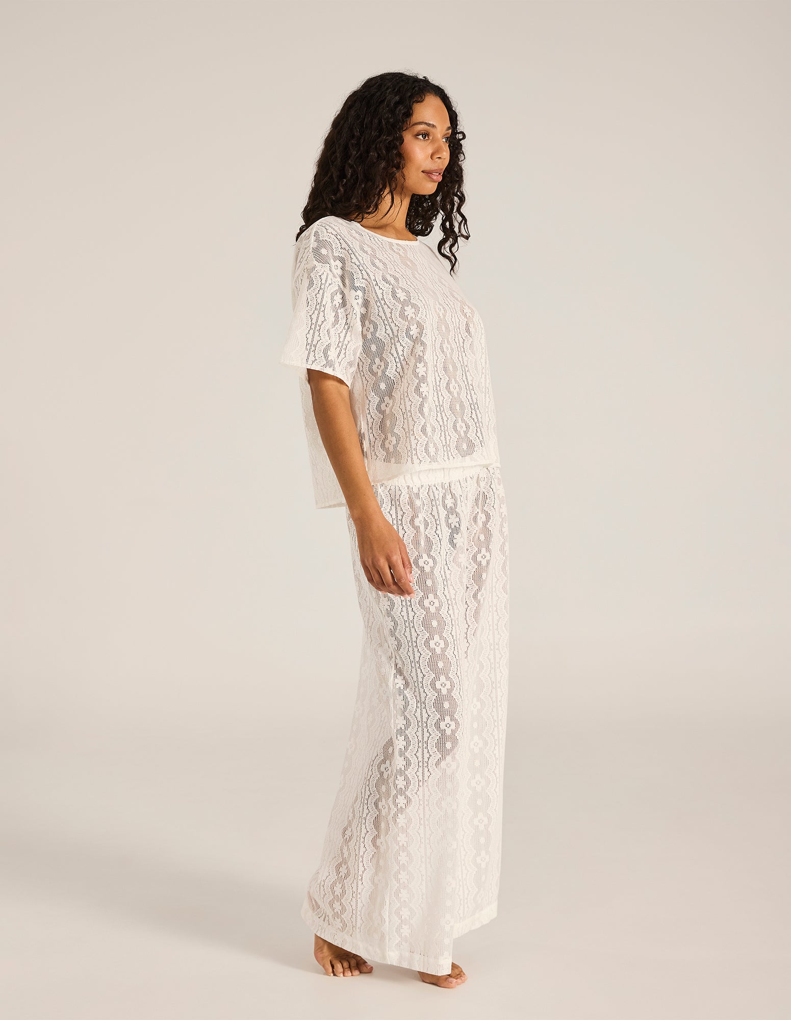 Cream Leonora Lace Tee
