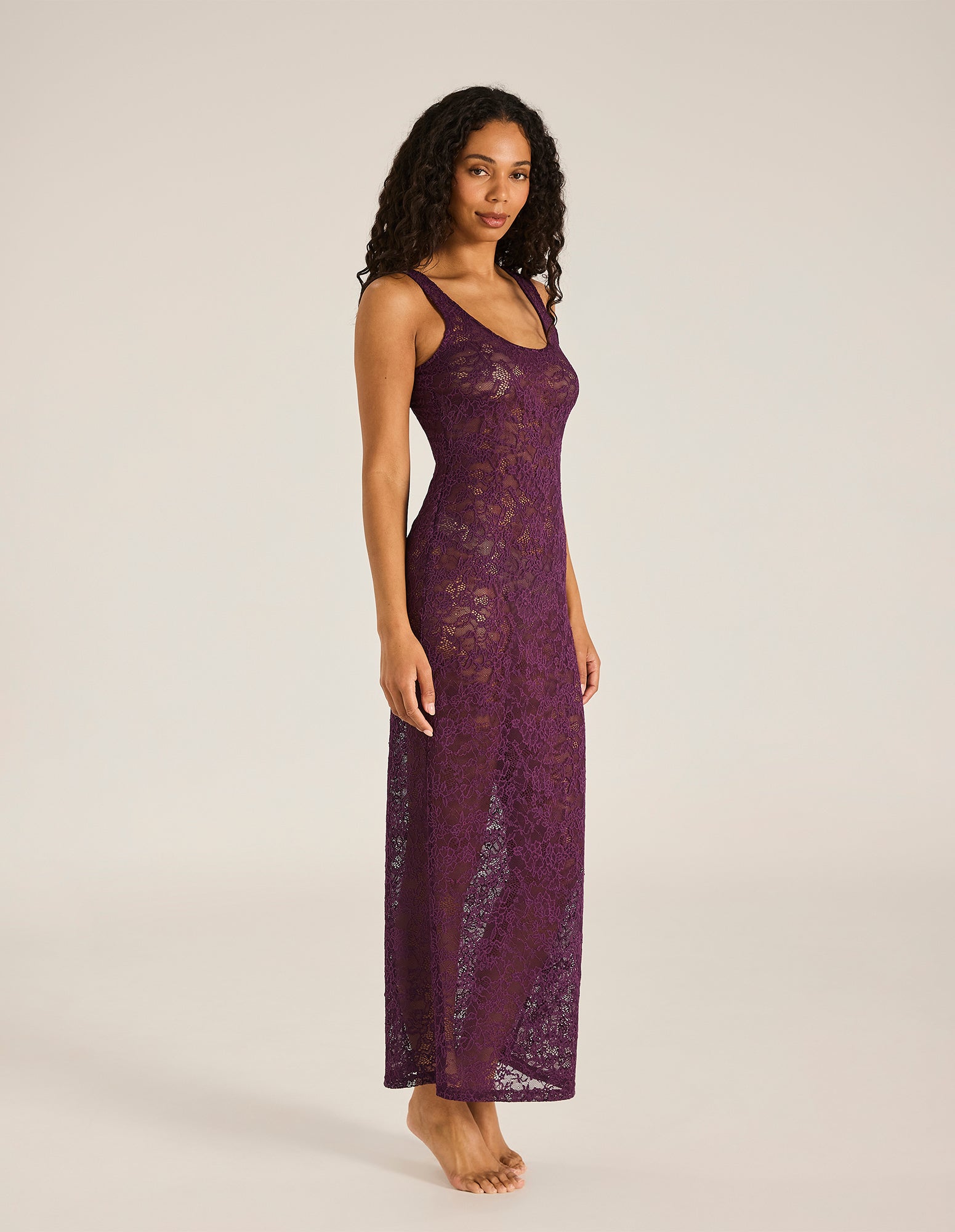 Aubergine Celestia Midi Dress