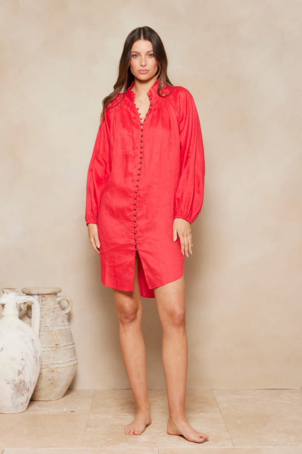 Isadora Lorena Shirt Dress - Watermelon
