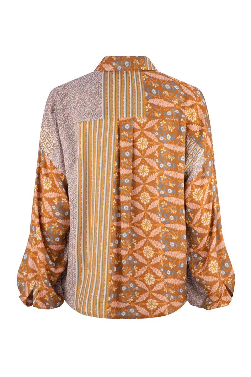 Alora Sloane Slouch Shirt - Alora Tan Stripe