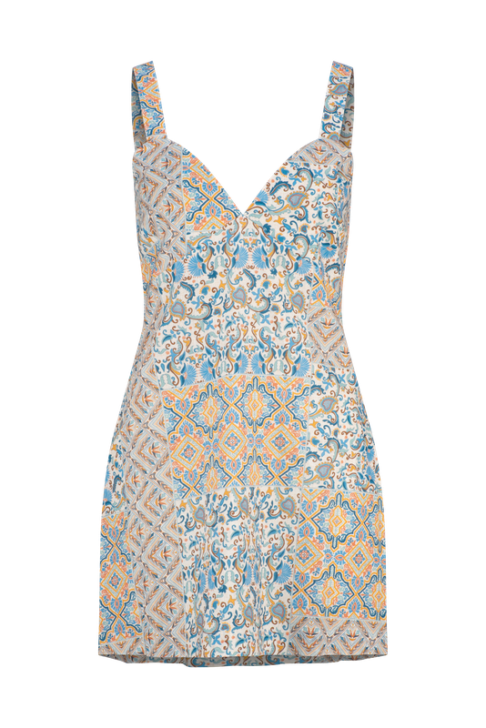 Azalia Gemma Mini Dress - Cobalt Ornate – Tigerlily