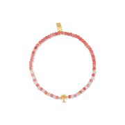 Arms Of Eve X Tigerlily Beaded Palm Charm Anklet - Coral