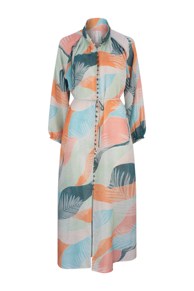 Havana Lorena Maxi Shirt Dress - Watercolour Tropical – Tigerlily