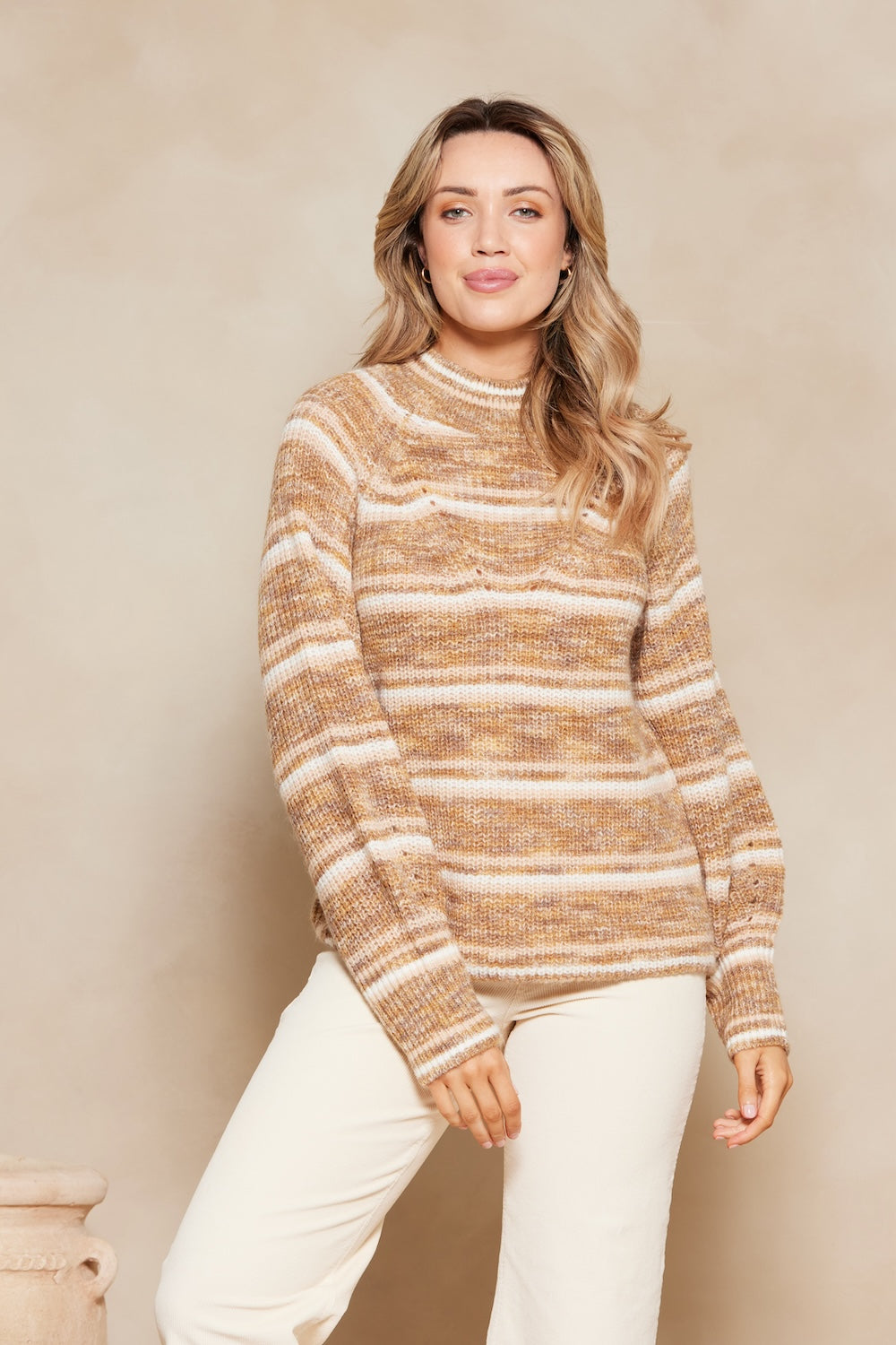 Olympia Coco Sweater - Latte Stripe