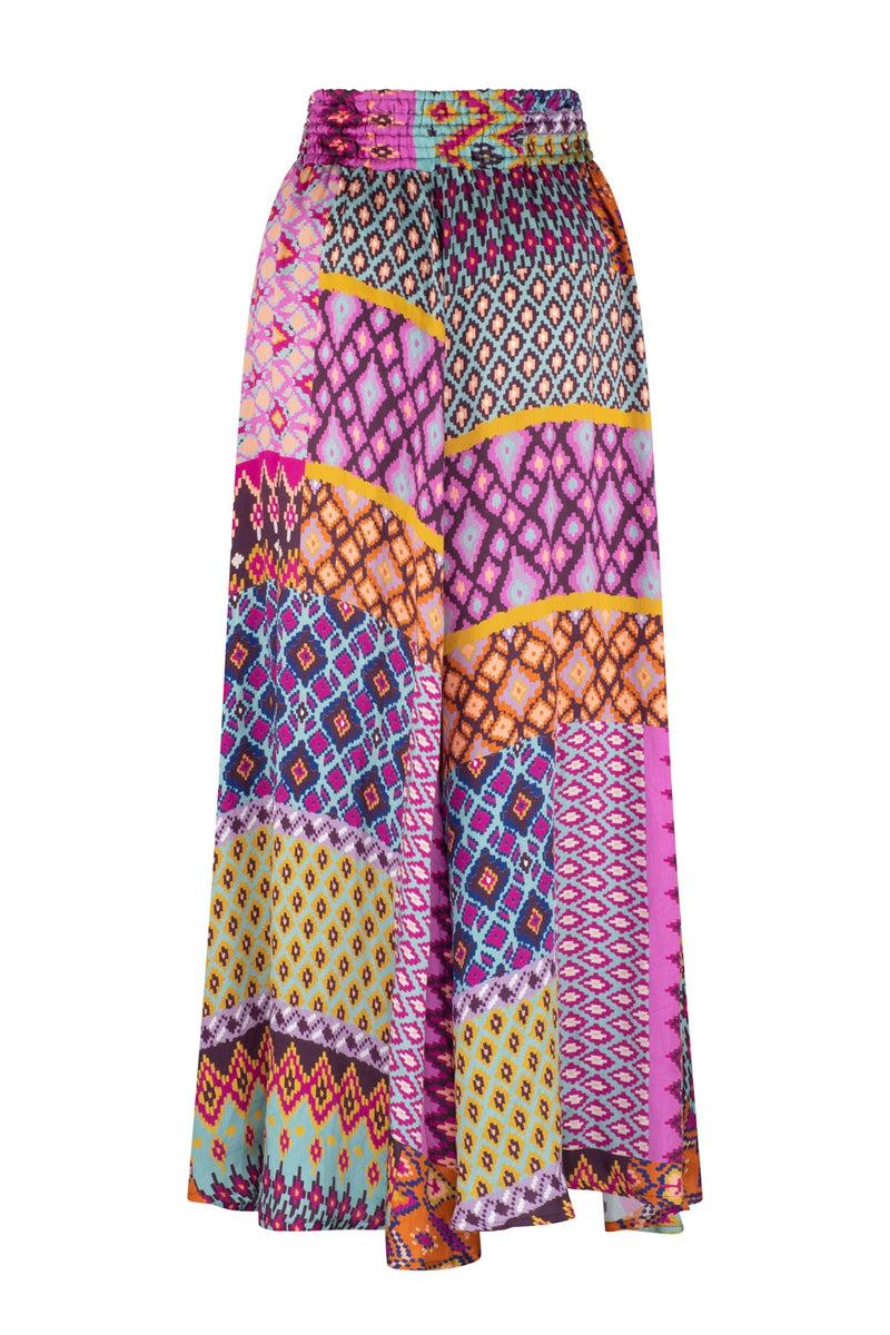 Utopia Malina Patchwork Print Maxi Skirt | Afterpay – Tigerlily